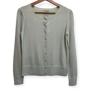 Vintage Banana Republic Twee Rhinestone Button Italian Merino Wool Cardigan Smal